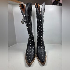 Dingo Black Studded Heeled Boots